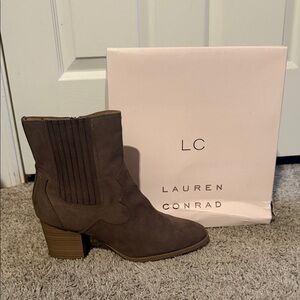 LC Lauren Conrad Women's Taupe Ankle Booties
